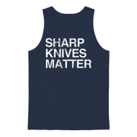 Sharp Lives Matter Funny Cook Knife Unisex Tank Top - Navy – 1