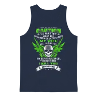 Army Wife - Hurt My Wife and I Will Kill You Unisex Tank Top - Navy – 1