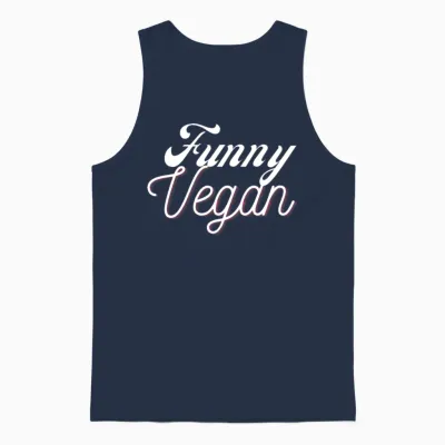 Funny Vegan Unisex Tank Top - Navy