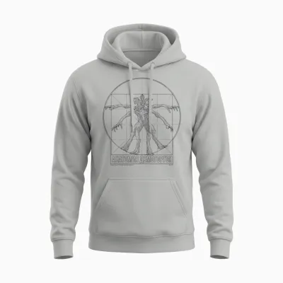 Stranger Things : Demogorgon Vitruvian Unisex Hoodie - Ash