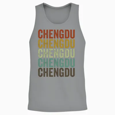 Chengdu China Retro Vintage Unisex Tank Top - Sport Grey