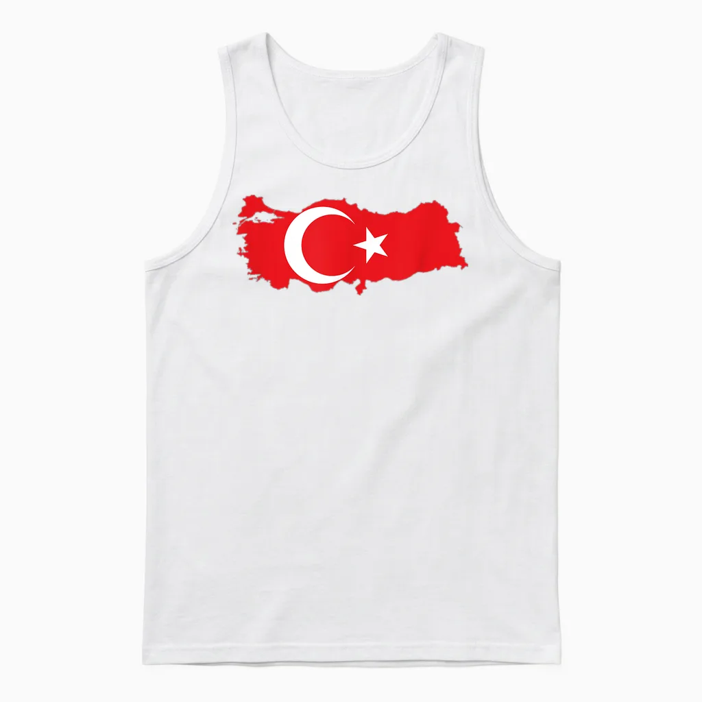 Türkei T-Shirt Türkei Flagge Unisex Tank Top in White