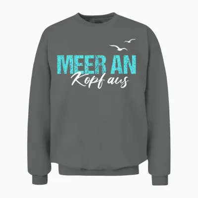 Meer an Kopf Aus Nordsee Küste Hamburg Urlaub Sehnsucht Unisex Sweatshirt - Graphite Heather