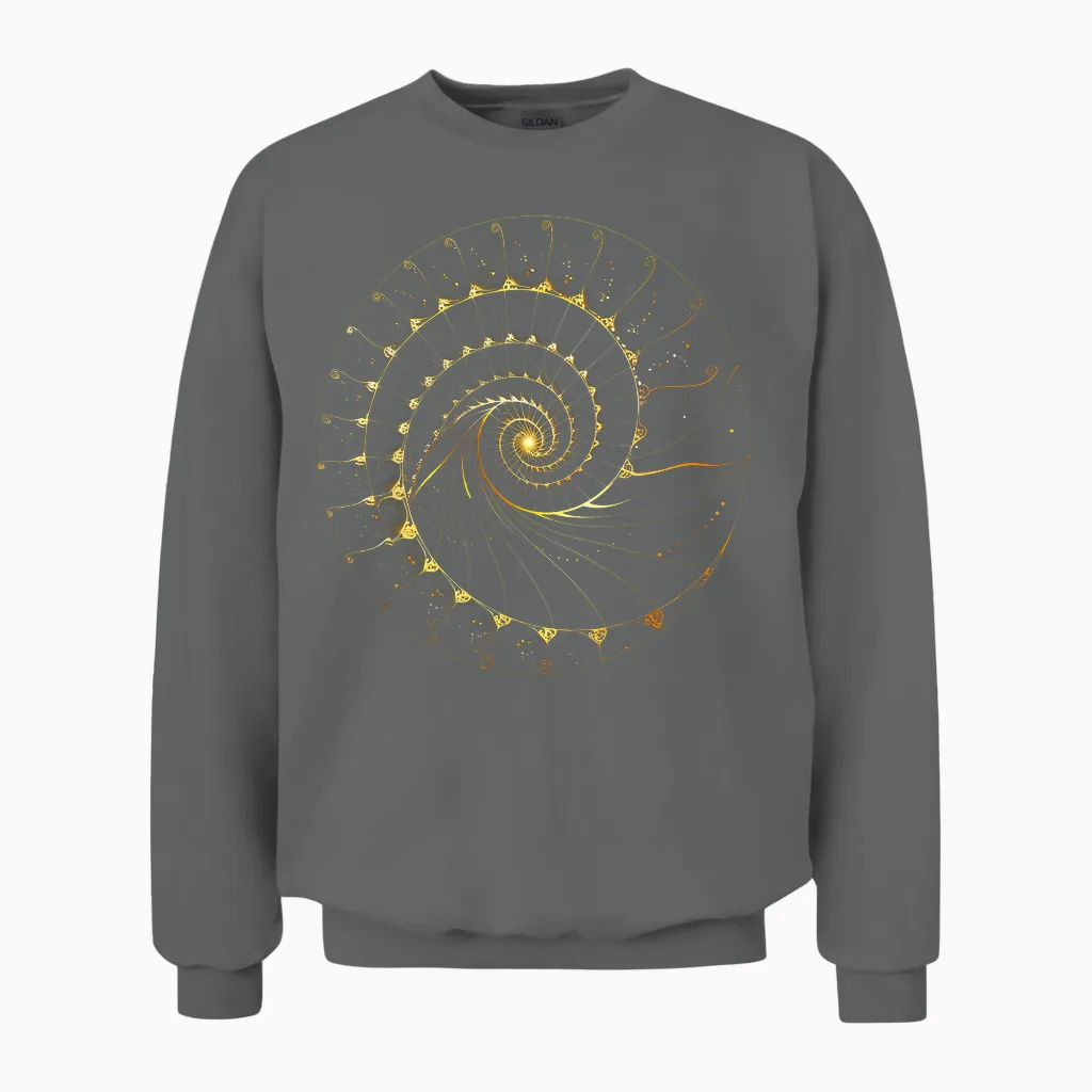 Fibonacci Spiral Ratio Mathematicians Sacred Geometry Unisex Sweatshirt in Graphite Heather