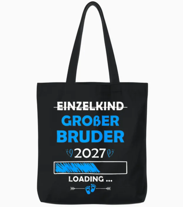 Kinder Ich Werde Großer Bruder 2027 Big Brother 2027 Tote Bags in Black