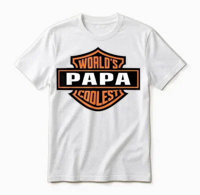 Mens World's Coolest Papa Best Dad in the World Father's Day Unisex T-Shirt - White