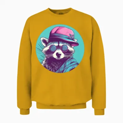 Raccoon Lovers Retro Style Unisex Sweatshirt - Gold