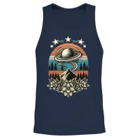 Hilltop Retro Ufo Unisex Tank Top - Navy – 2
