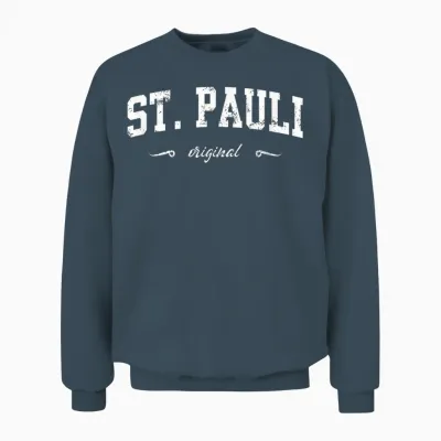 Hamburg St. Pauli College Design T-Shirt, Black Unisex Sweatshirt - Dark Heather
