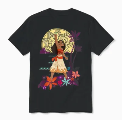 Disney Princess Moana Heart of Te Fiti T-Shirt, Black Unisex T-Shirt - Black