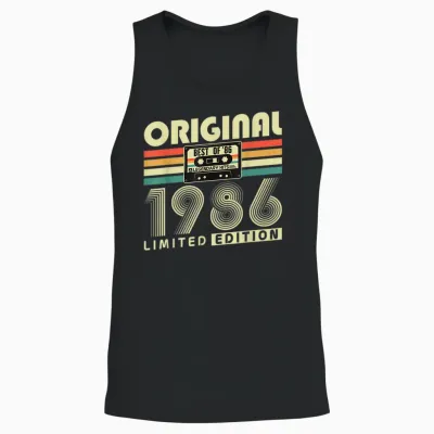 Original 1986 Vintage Cadeau Anniversaire 40 Ans Homme Femme Unisex Tank Top - Black