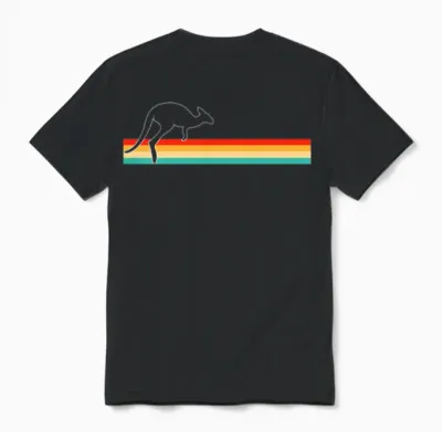 Kangaroo Retro Unisex T-Shirt - Black