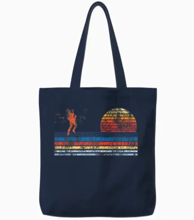 Saxophone Retro Vintage Tote Bags - Navy