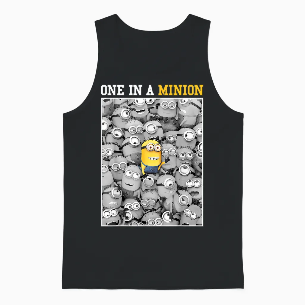 Despicable Me Minions One in a Minion Color Pop Portrait T-Shirt Small Unisex Tank Top in Black