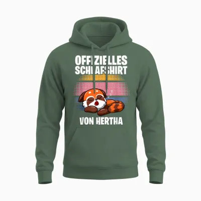 Offizielles Schlafshirt Von Hertha - Personalisiert Unisex Hoodie - Military Green