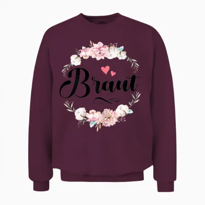 Jga Braut Tshirt Junggesellinnenabschied Weiß Frau Bride Unisex Sweatshirt - Maroon