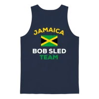 Jamaica Bobsled Team Jamaican Flag Bobsledding Unisex Tank Top - Navy – 1