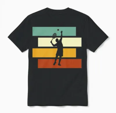 Tennis Retro Unisex T-Shirt - Black
