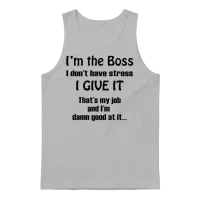 I'm the Boss Funny Unisex Tank Top - Ash – 1