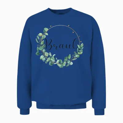 Bride to Be Stag Night Wedding Eucalyptus T-Shirt, White Unisex Sweatshirt - Royal
