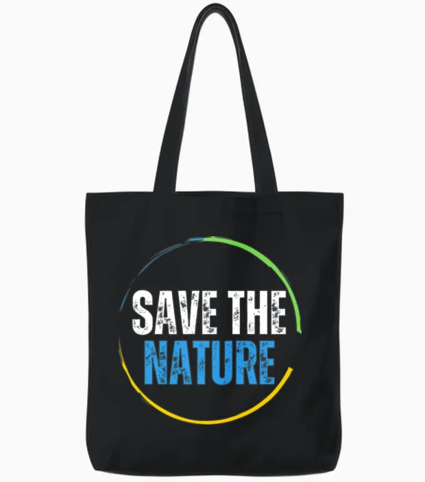 Save the Nature Hiking & Outdoors Tote Bags in Black