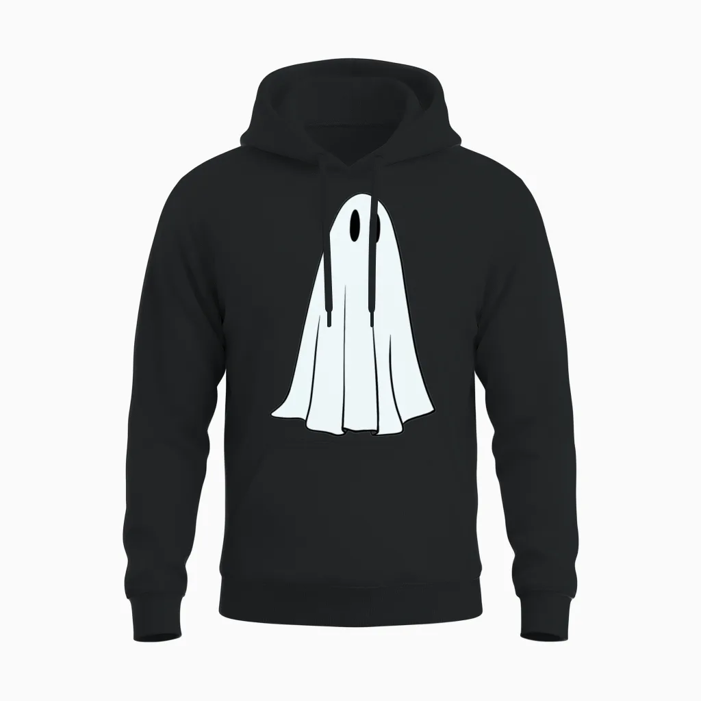 Halloween Costume Retro Ghost Unisex Hoodie - Black