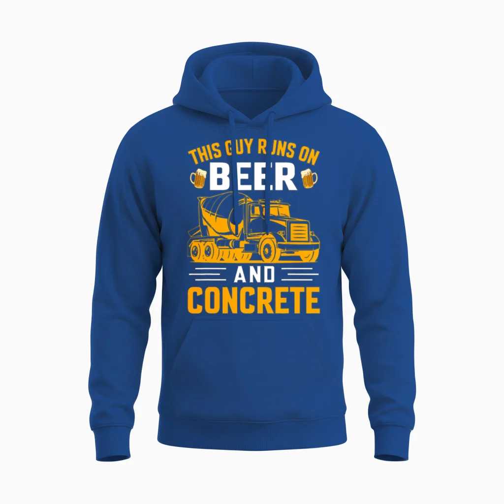 Funny Concrete Mixer for Men Cement Mason Unisex Hoodie in Royal