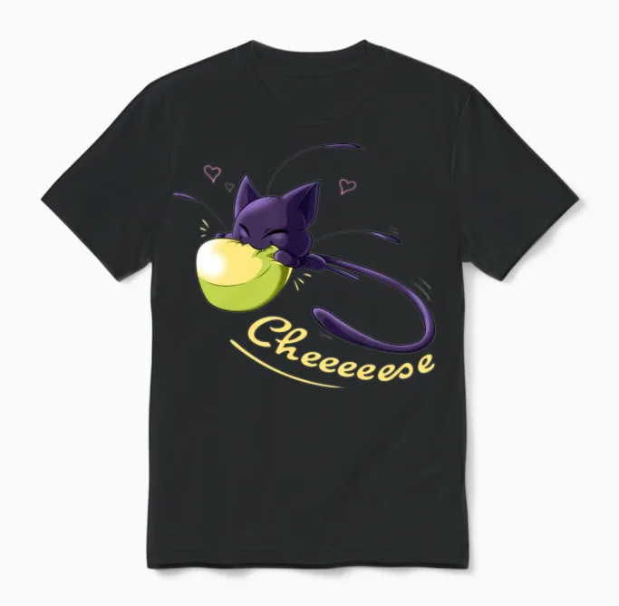 Miraculous Cheese Plagg Cat Noir Unisex T-Shirt in Black