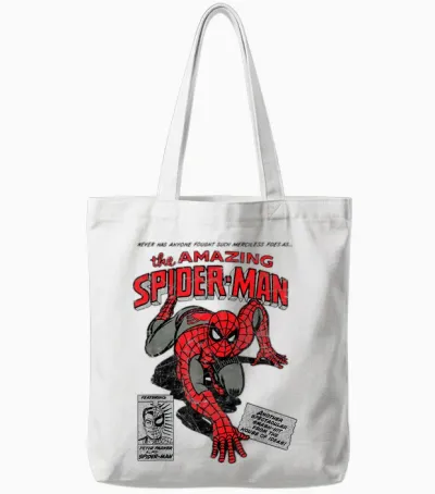 Marvel Spider-Man Retro Comic Tote Bags - White