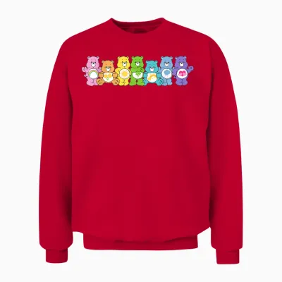 Care Bears Rainbow Kingdom Original Bears Line Up Unisex Sweatshirt - Red