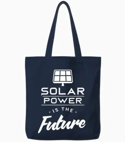 Solar Power Is the Future Sun Renewable Energy Tote Bags - Navy
