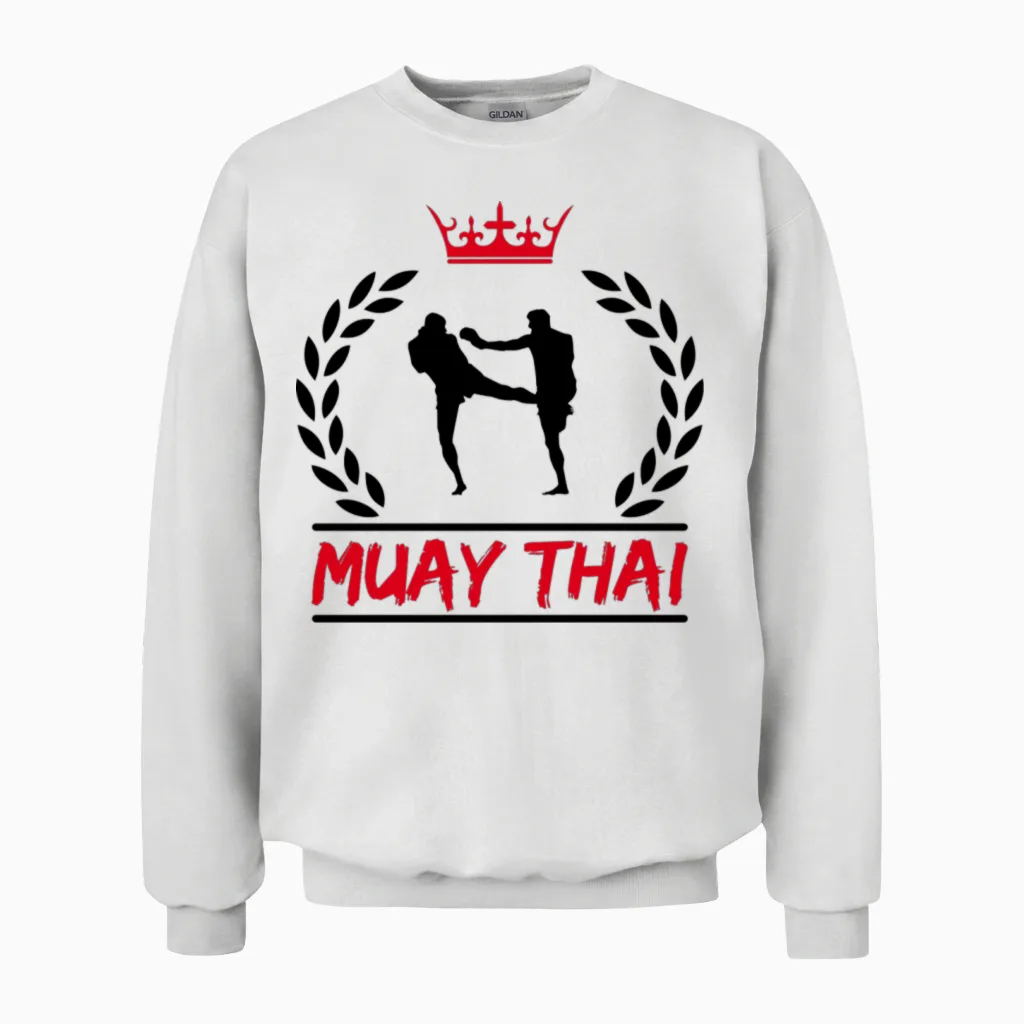 Muay Thai Unisex Sweatshirt in White