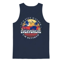 It's Five O'clock Everywhere I'm Retired Unisex Tank Top - Navy – 1