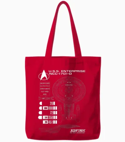 Star Trek: the Next Generation U.s.s. Enterprise Chart Tote Bags - Red