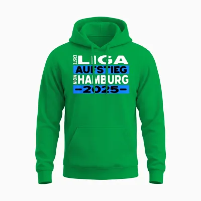 Hamburg Rise 2025 Fan Design Football Crazy T-Shirt, Black, S Unisex Hoodie - Irish Green