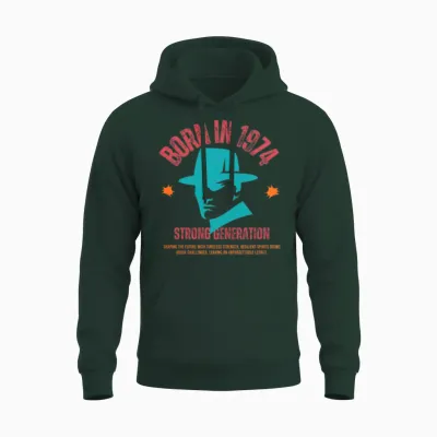 Born in 1974 -Strong Generation Unisex Hoodie - Forest