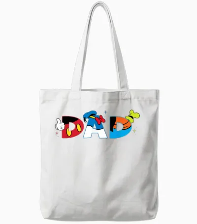Disney Mickey Mouse and Friends Dad Father’s Day Birthday Tote Bags - White