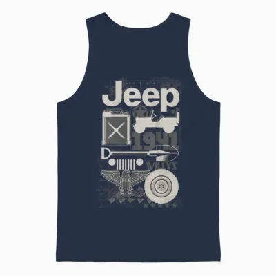 Jeep 1941 Montage Unisex Tank Top - Navy