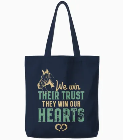 Horse Trust Horseback Riding Lover Horses Love Tote Bags - Navy