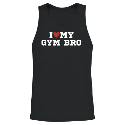 I Love My Gym Bro Funny Training Unisex Tank Top - Black