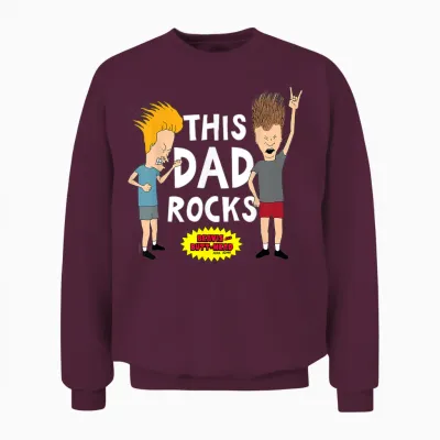 Mtv - Beavis and Butthead This Dad Rocks Unisex Sweatshirt - Maroon