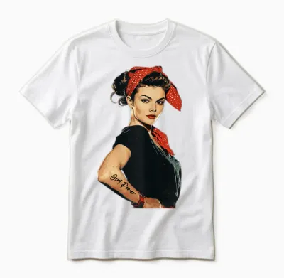 Rockabilly Girl Power T-Shirt, Black Unisex T-Shirt - White