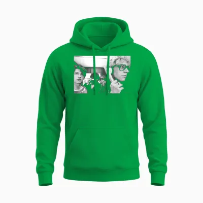 U2 Band Phone Photo 1980 of Virginia Turbett T-Shirt, Black Unisex Hoodie - Irish Green