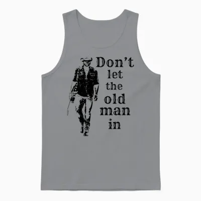 Ne Laissez Pas Le Vieil Homme Au Look Vintage Marcher Avec Une Guitare Manche Longue Unisex Tank Top - Sport Grey