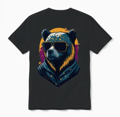 Fanny Beautiful Bear Design .cool Bear Design Unisex T-Shirt - Black