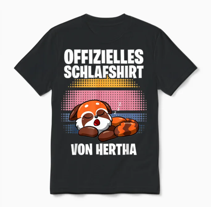 Offizielles Schlafshirt Von Hertha - Personalisiert Unisex T-Shirt in Black