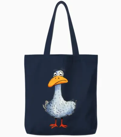 Funny Duck Tote Bags - Navy