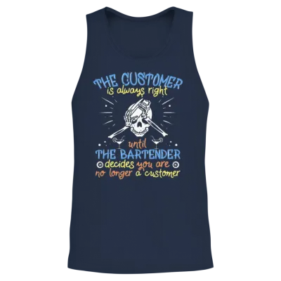 Funny Bartender Unisex Tank Top - Navy