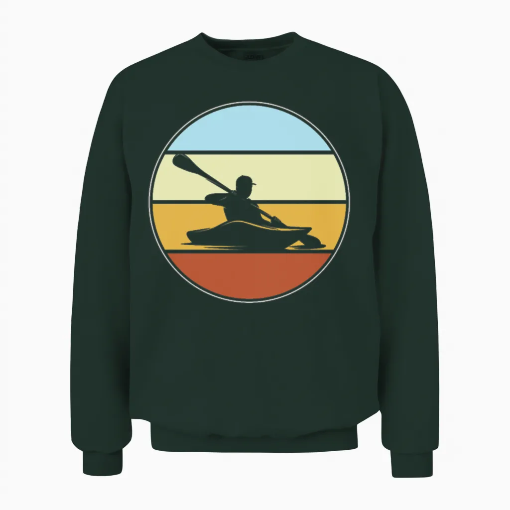 Kayak Retro Unisex Sweatshirt in Forest