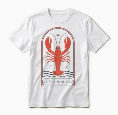 Cote Marine Homard Nautique Côtier Océan Vintage Unisex T-Shirt - White